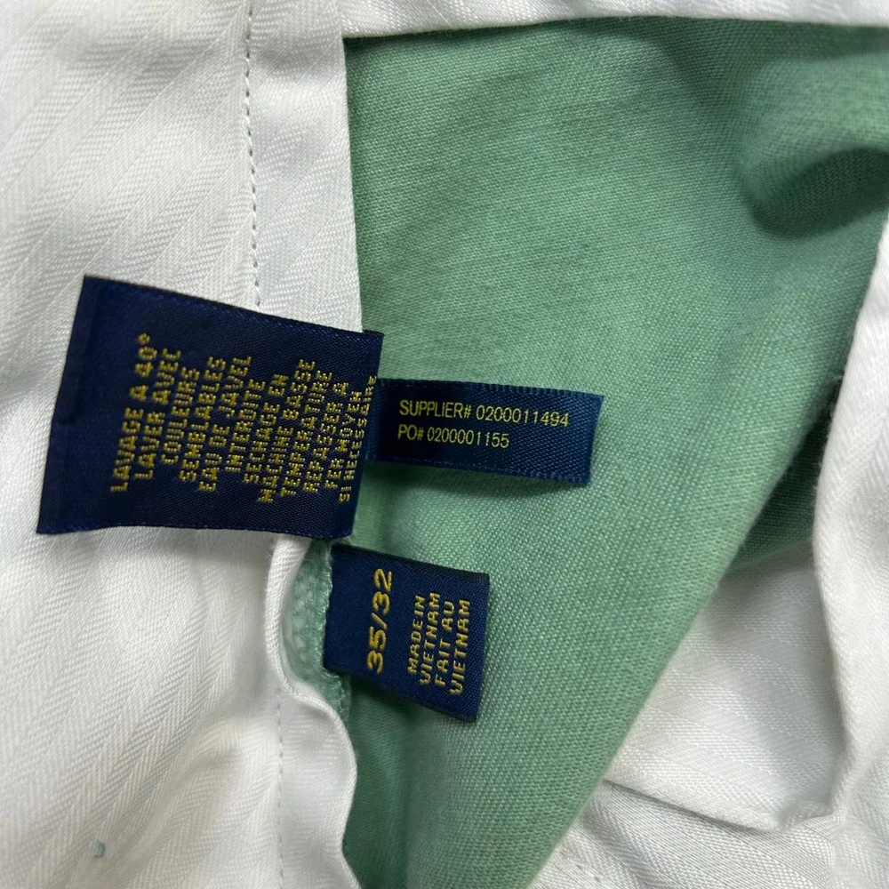 Polo Ralph Lauren Chino Pants Mens Sz 35/32 Green Slim Fit Preppy Comfort Cotton
